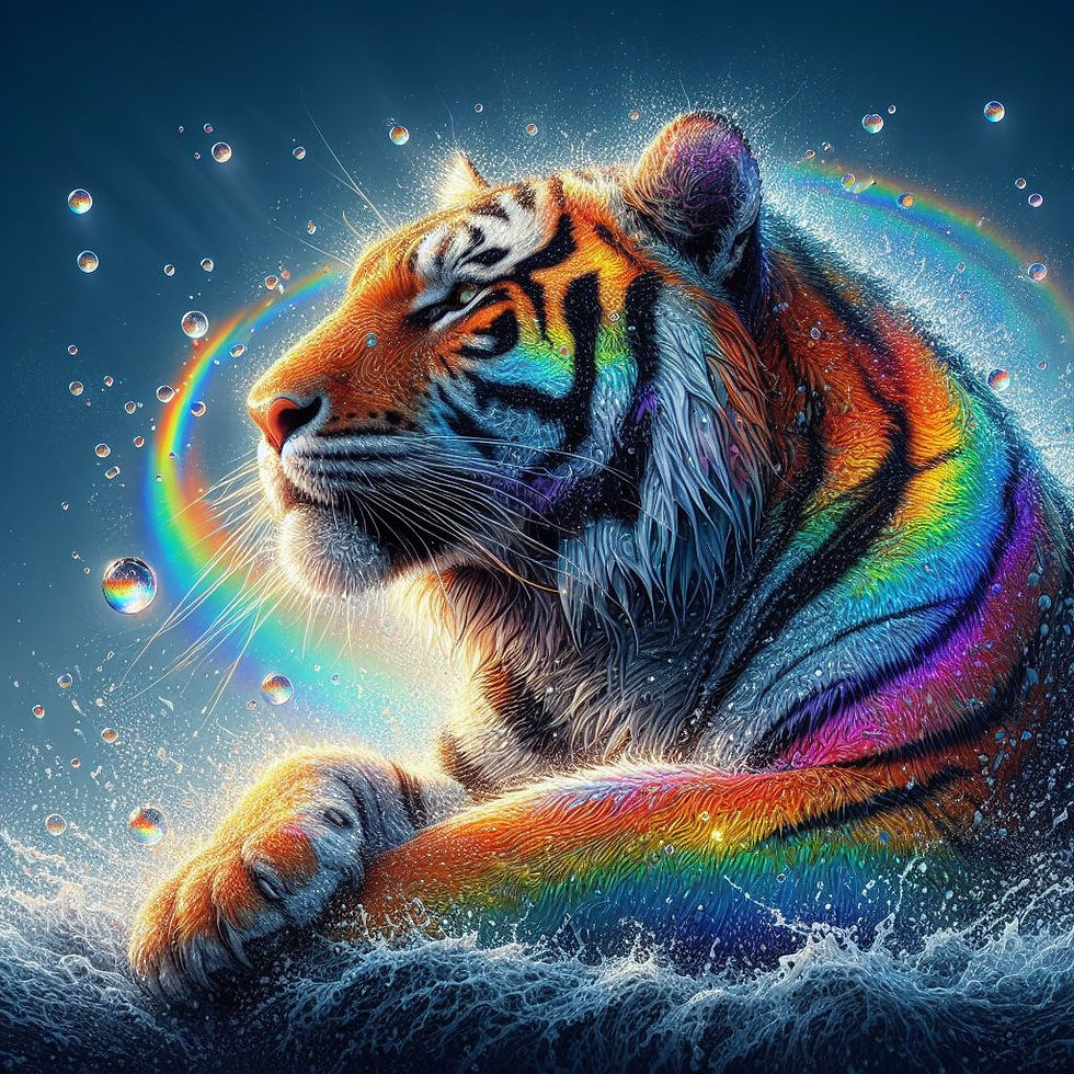 Thumbnail: 60x60cm rainbow tiger