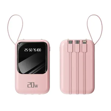 Thumbnail: Mini Power Bank 20,000mAh — Built-In Cables, No More Forgetting Chargers