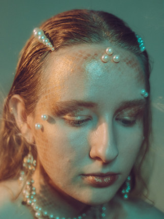 underwater inspired creative photoshoot of woman