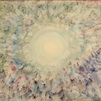 -painitng of angelic colors around a white light