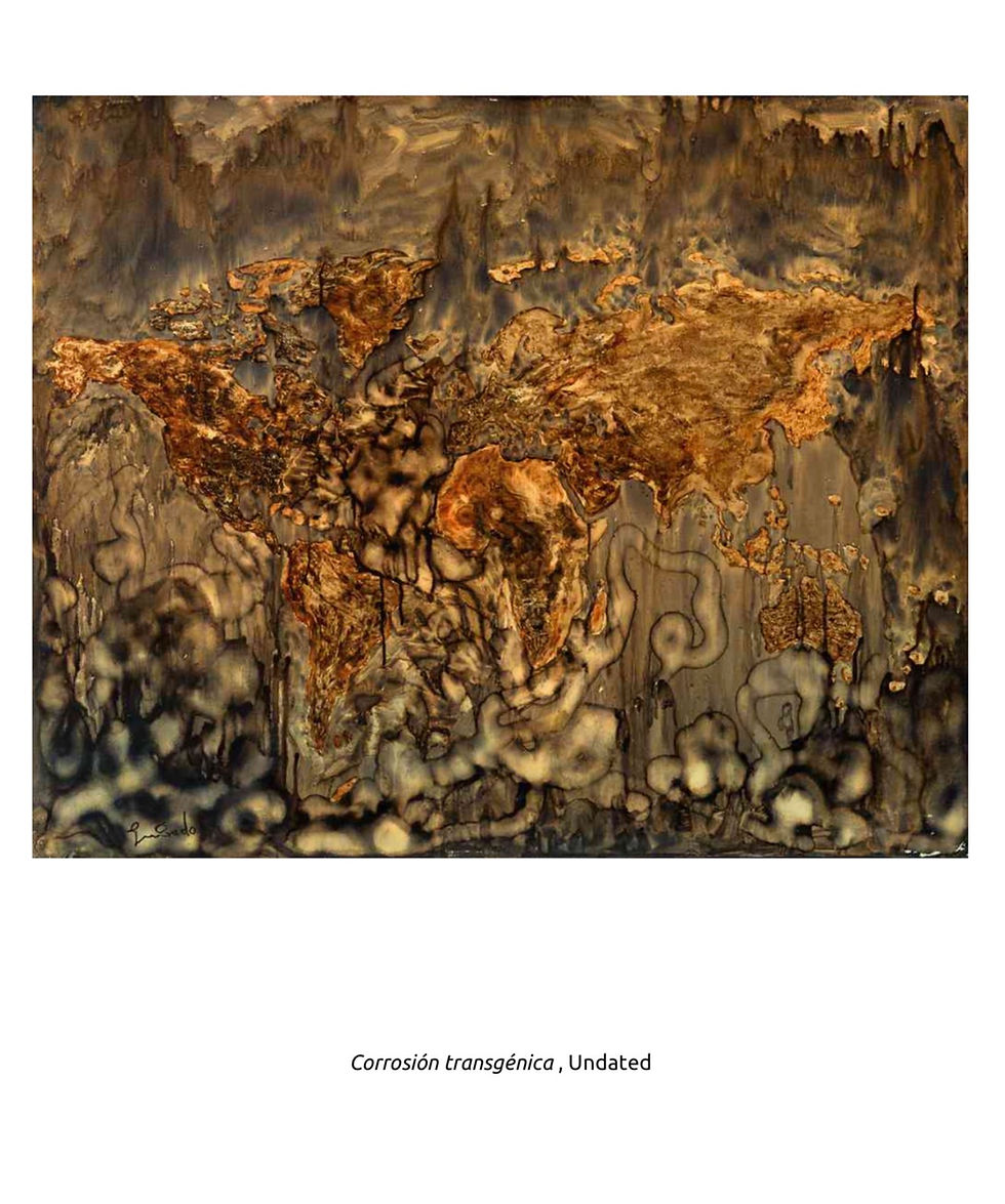 an anstract surreal work of the world melting