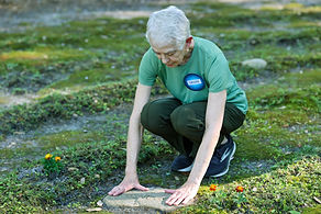 One of the participants from Catherin Anderson's workshop on the Labyrinth prays