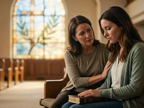 Woman comforting other woman