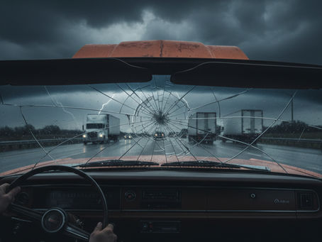 Cracked windshield