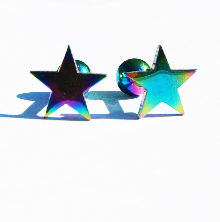 Thumbnail: Oil Slick Star Earrings