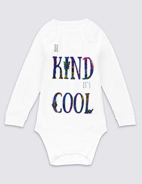 Thumbnail: Be Kind it's Cool -  Baby vest Bodysuit - Gender Neutral Positive Slogan