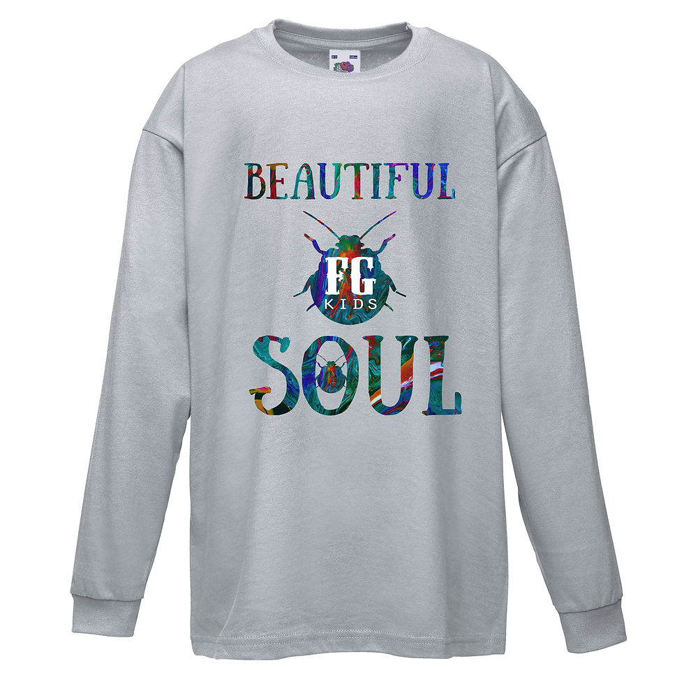 Thumbnail: Beautiful Soul -  Long Sleeved T-shirt -  Gender Neutral Positive Slogan Top