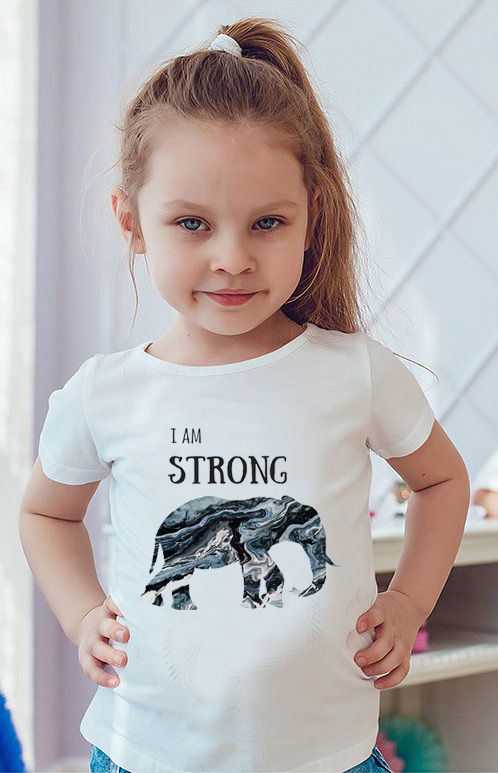 Thumbnail: I AM Strong - Positive Affirmation T-shirt - Elephant Design - Unisex top
