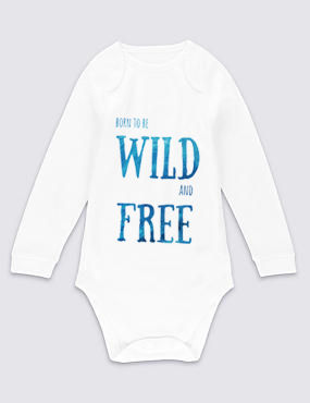 Thumbnail: Born to be Wild & Free - Unisex Baby Bodysuit - Wild & Free Quote -  Baby Gift