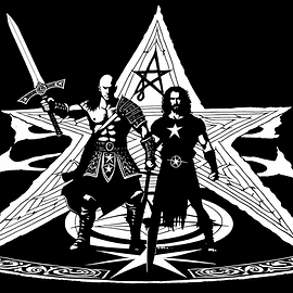 bald-barbarian-mising-left-eye-in-rugs-with-a-sword-and-a-black-hairman-bare-hands-standin