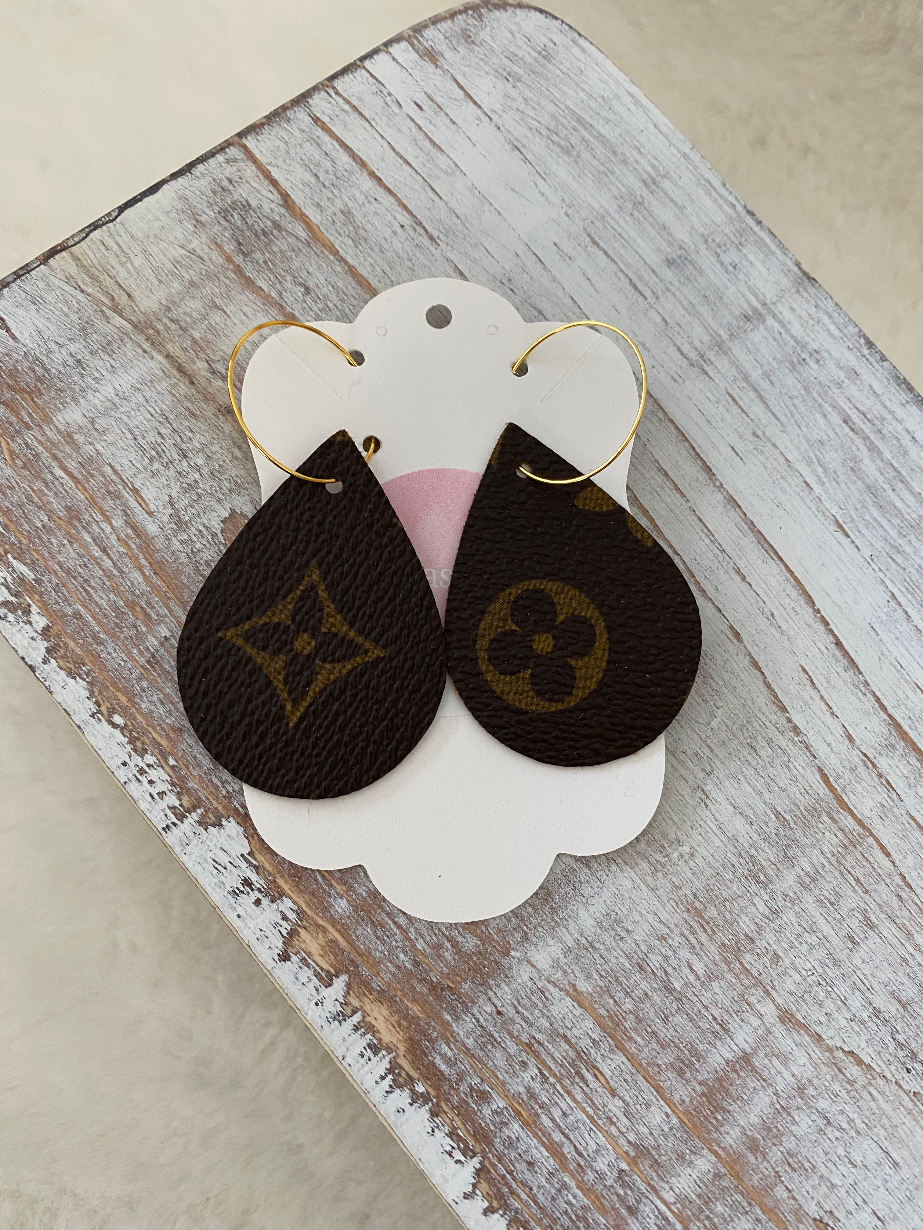 Repurposed Louis Vuitton Floral Earring 