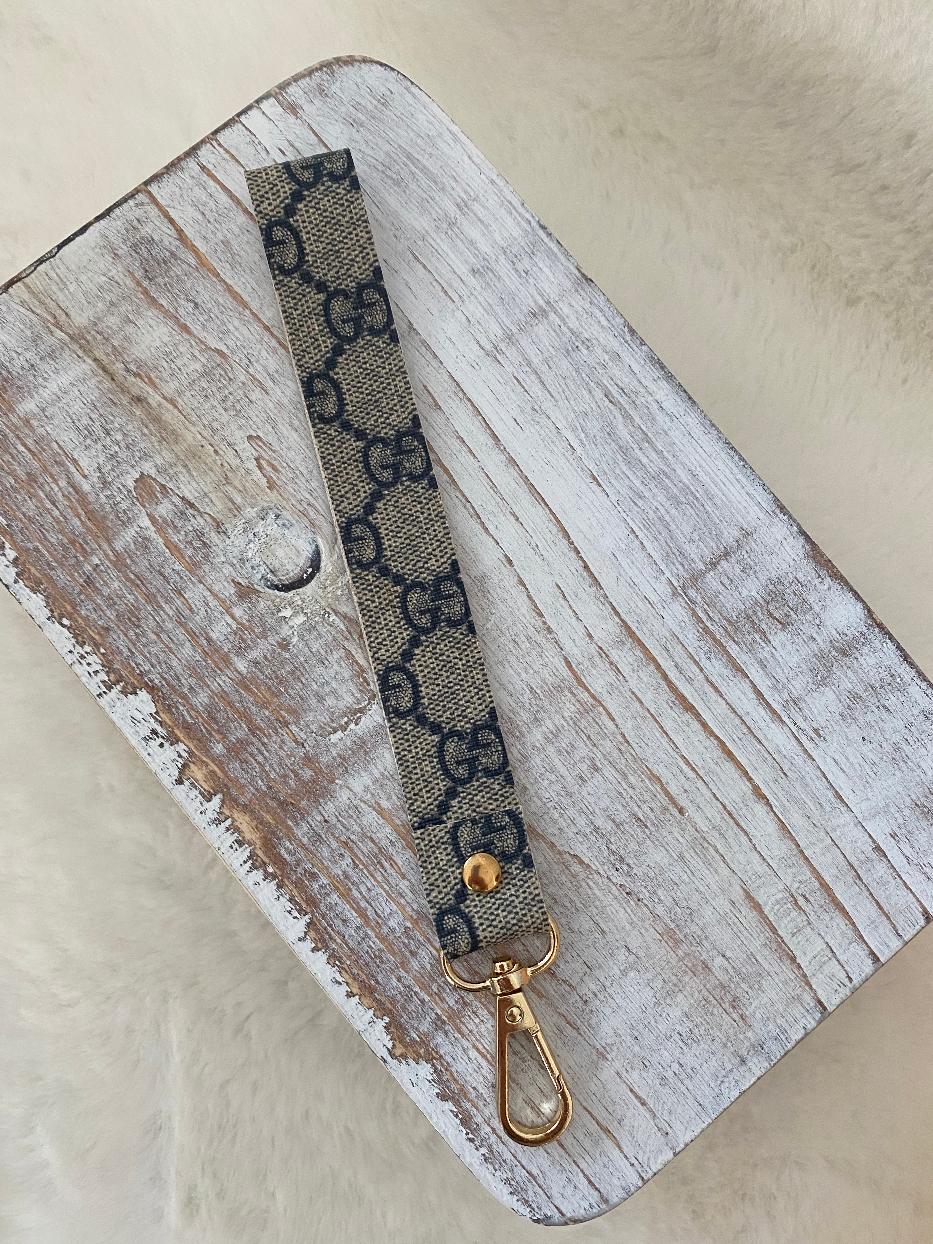 Repurposed Gucci Key Fob - Wristlet length 
