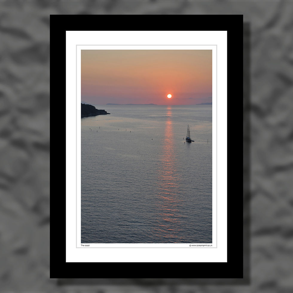 Thumbnail: Looking out across the sea. Colour photograph.