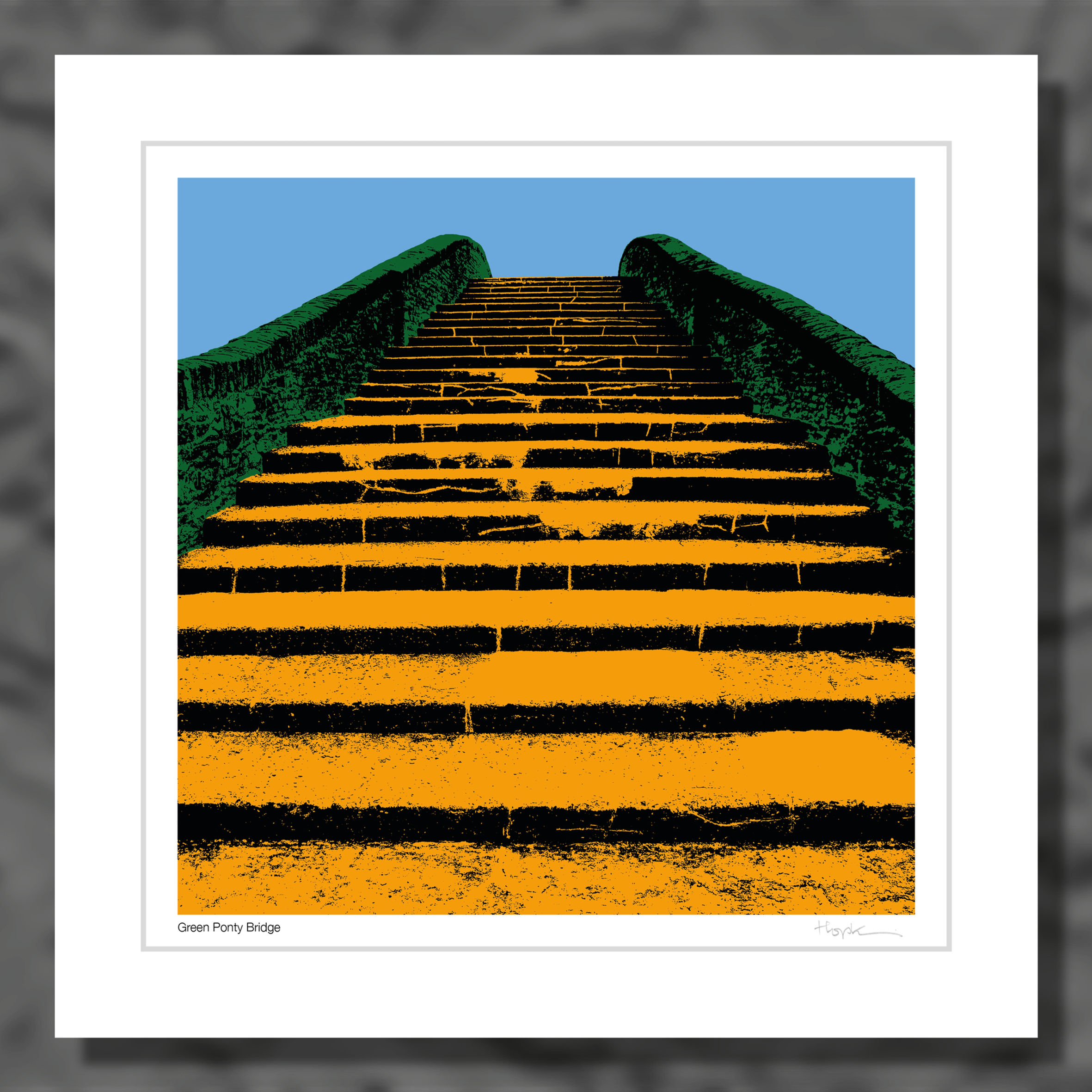 Giclée print. Green Ponty Bridge.
