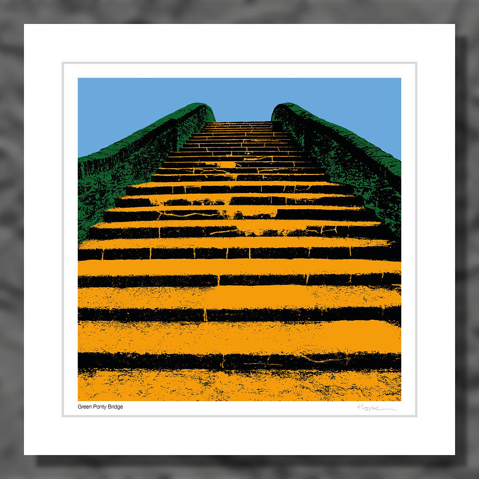 Giclée print. Green Ponty Bridge.