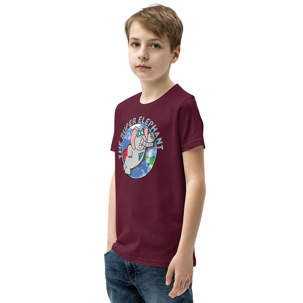 Thumbnail: "The Super Elephant" Youth Short Sleeve T-Shirt