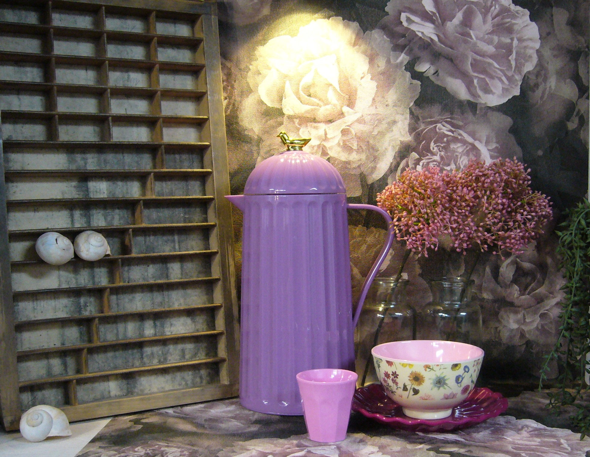 rice Thermoskanne Lavendel mit Goldvogel, 1l