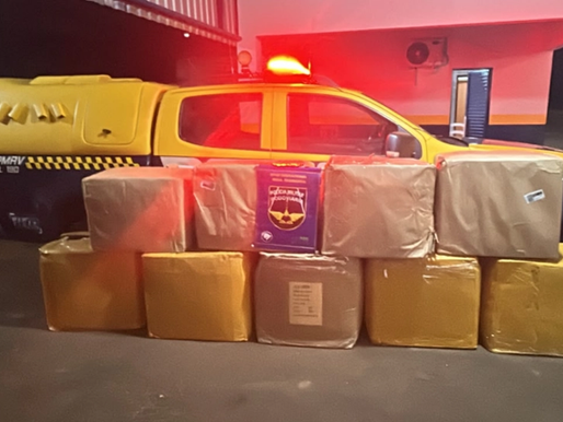 Polícia Militar Rodoviária apreende carga de óculos estrangeiros sem nota fiscal em Nova Andradina
