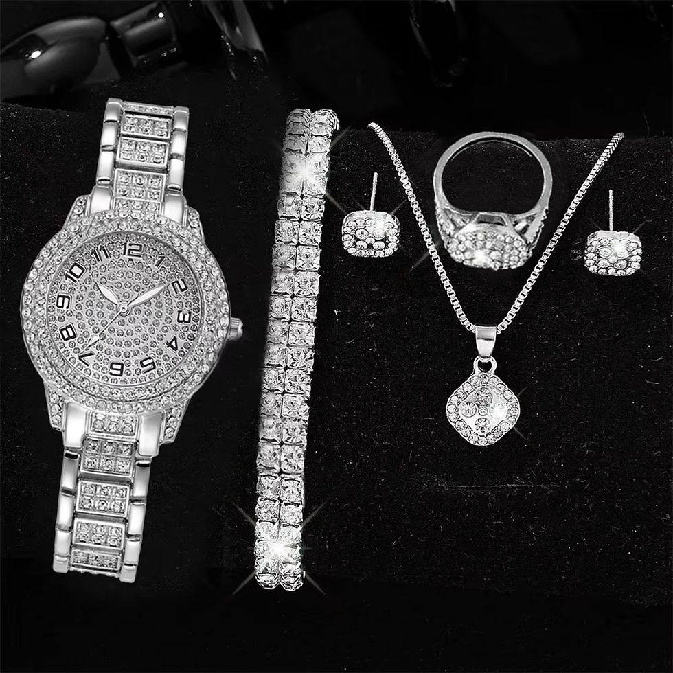 Miniatura: Full Diamond Roman Literal Steel Strip Watch with Starry Charm Business Quartz W