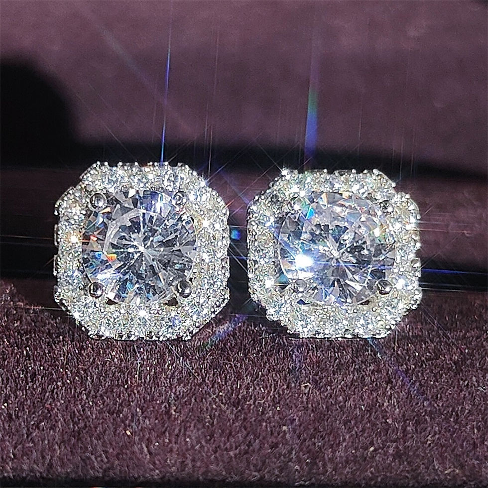 Miniatura: Silver Color Korean Zircon Stud Earrings Brincos for Women Wedding  Boucle D'ore