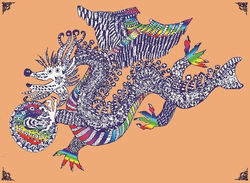 Blue and White Winding Painting-Dragon