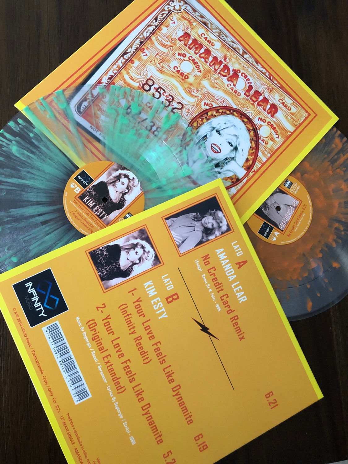 Amanda Lear / Kim Etsy - No Credit Card / Your Love Feels - 12” Green splattered