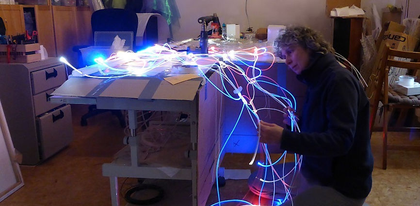 Josée Kempe optische vezel glasvezel kunst LED optical fiber optics lightFTTH FITH FTTX