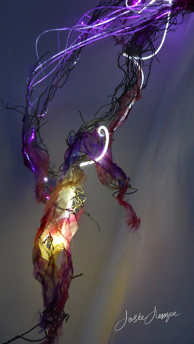 Josée Kempe optische vezel glasvezel kunst LED optical fiber optics light art deco Jungendstil