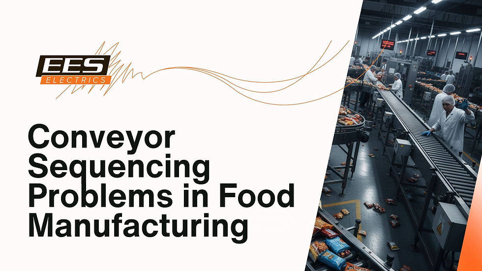 people are stuck while processing the food in factory because of conveyor belt stopped working