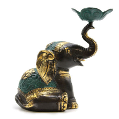 Moyen Porte-Bougie / Porte-Encens - Éléphant