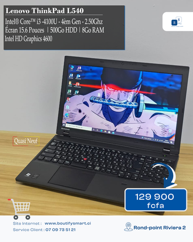 Lenovo ThinkPad L540 - Intel Core i3 - 8Go RAM/500Go HDD - 15.6