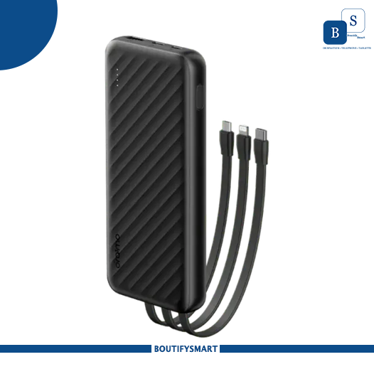 Power Bank Oraimo Slice Link 10 000 mAh avec câbles intégrés en promo chez BoutifySmart à Abidjan