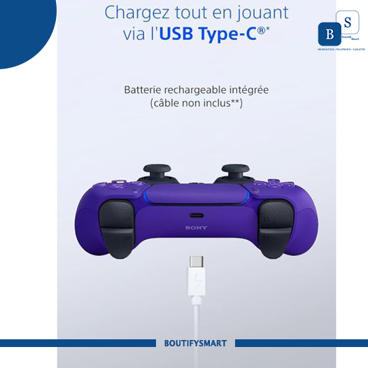 Miniature : Sony Manette DualSense PS5 - Sans fil, Bluetooth, batterie rechargeable