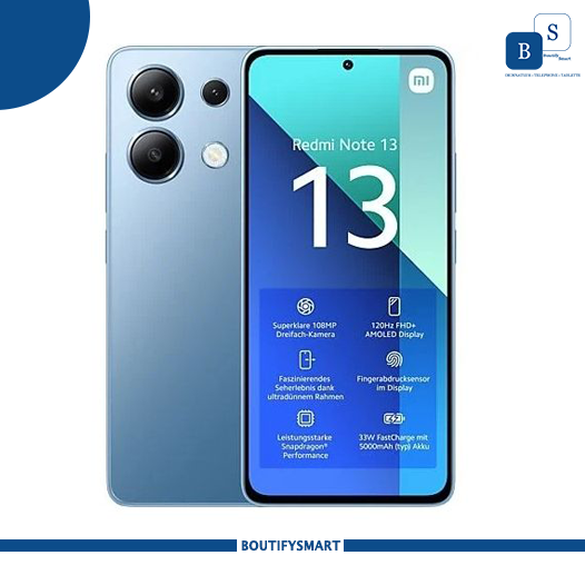 Redmi Note 13 - 6.67"- 8Go/256Go - 108MP + 8MP+ 2MP/16MP - 4G - 2 SIM - 5000 mAh