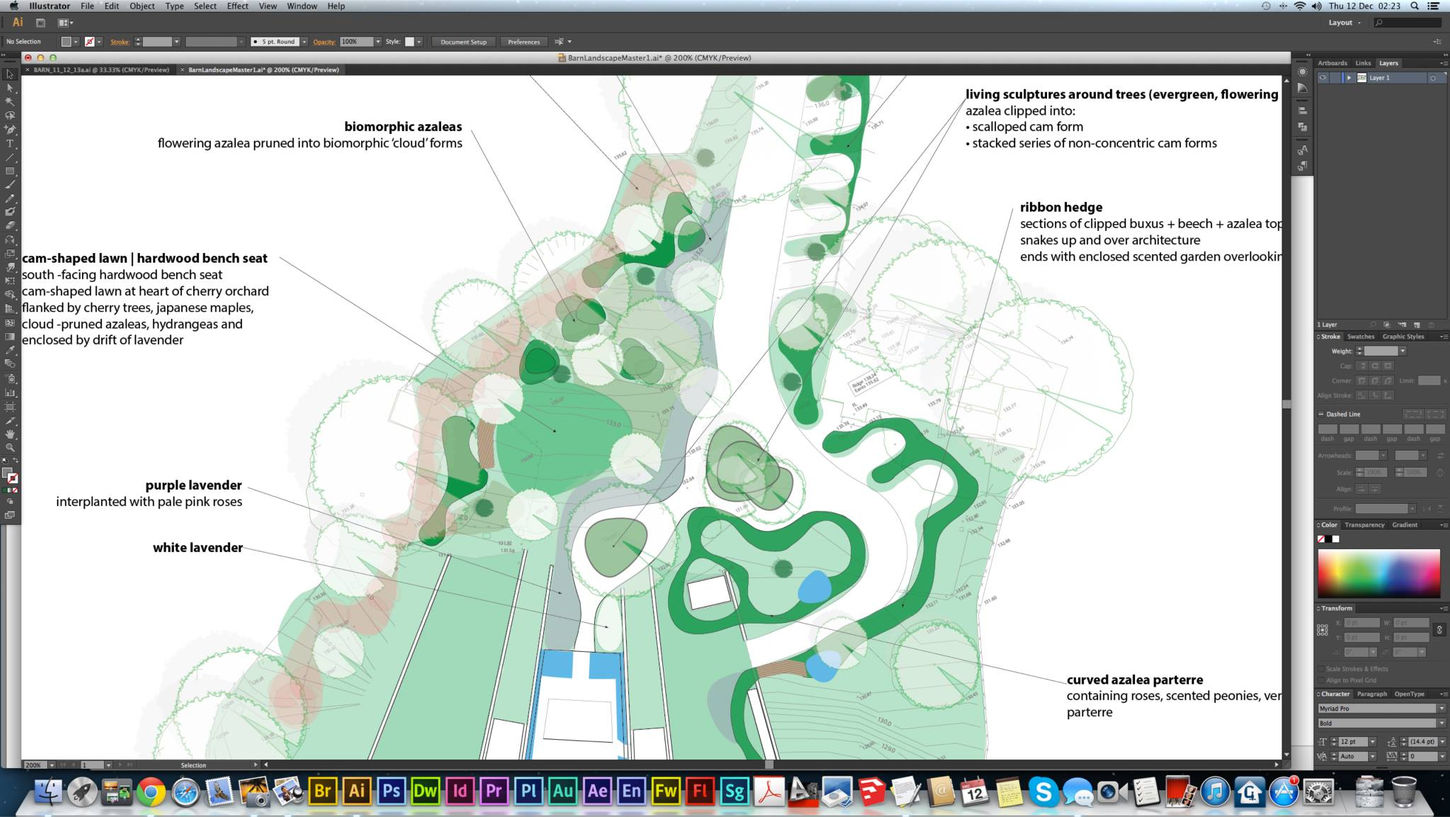 Mill Hill London garden design - curvaceous masterplan of extensive grounds - CITYSCAPERS