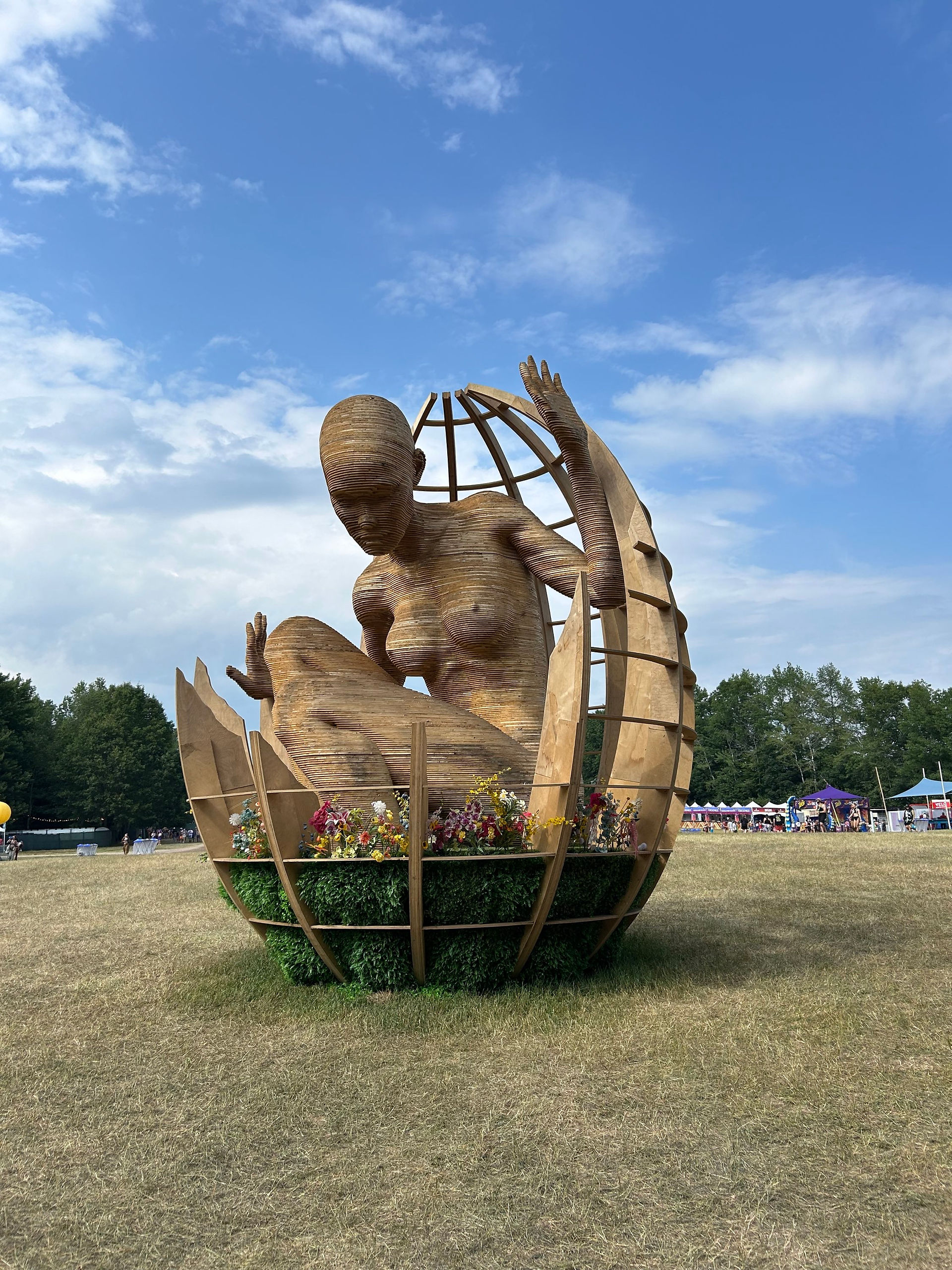 art sculpture at music festival