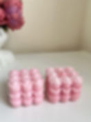 Two pink bubble candles
