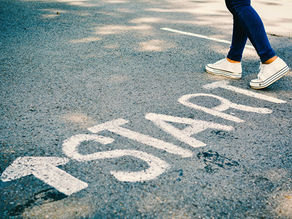 Parent at a starting line