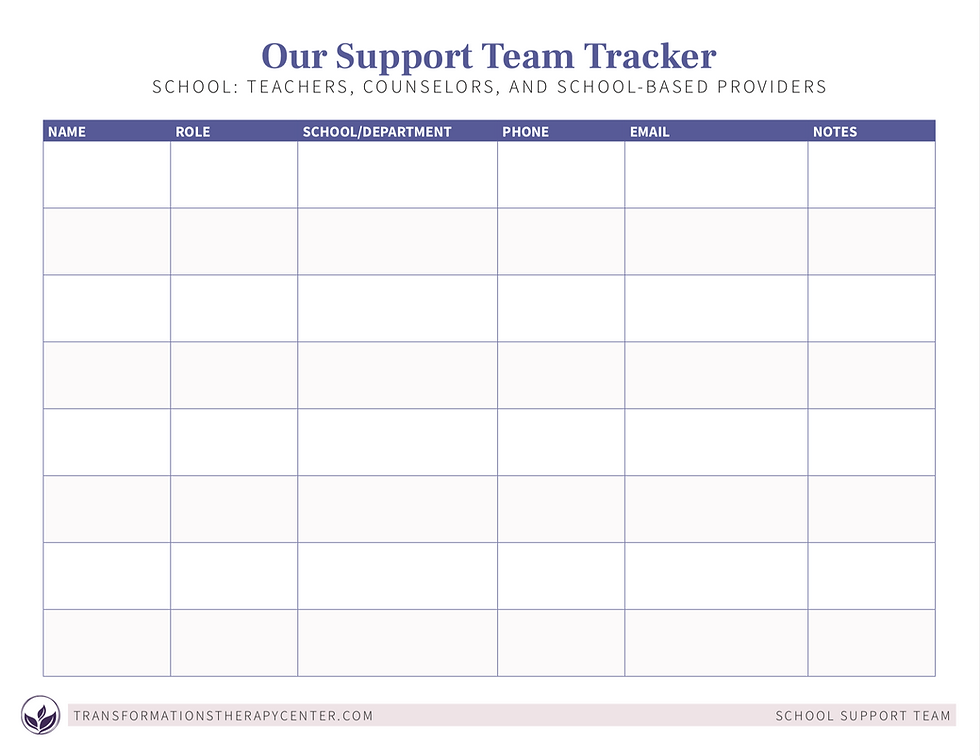 Preview of the Support Team Tracker PDF. Click to download.