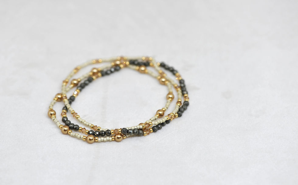 Miniaturbild: Armband Beige und Gold