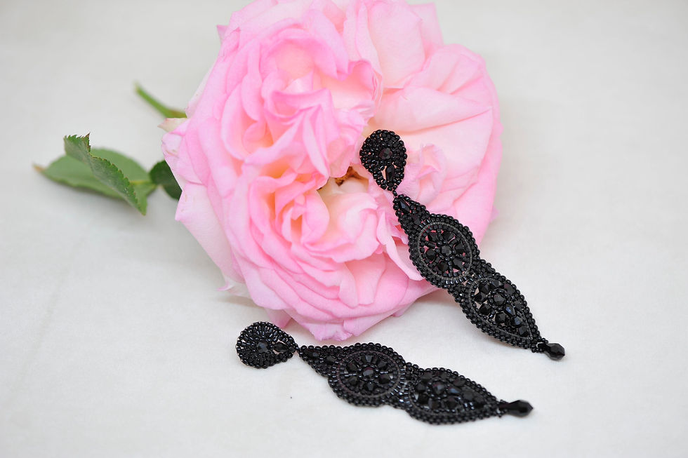 Miniaturbild: Schwarze Unikatohrringe
