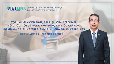 TỘI LÀM GIẢ CON DẤU, TÀI LIỆU CỦA CƠ QUAN, TỔ CHỨC; TỘI SỬ DỤNG CON DẤU, TÀI LIỆU GIẢ CỦA CƠ QUAN, TỔ CHỨC THEO QUY ĐỊNH CỦA BỘ LUẬT HÌNH SỰ