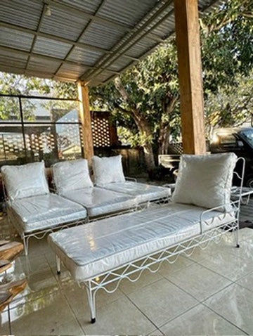 Thumbnail: Island Sun lounge with Cushion: strong white steel frame, beautifully soft, patt