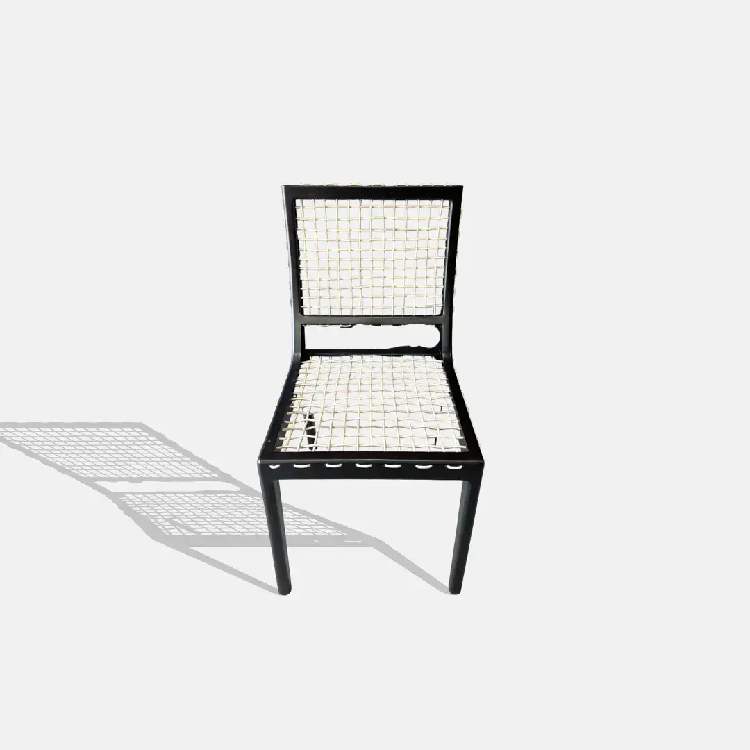 Black Chair with Cream Weave