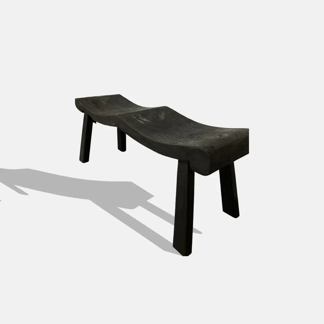 Dark Wave Bench: crafted from solid timber, carefully sanded and finished with a