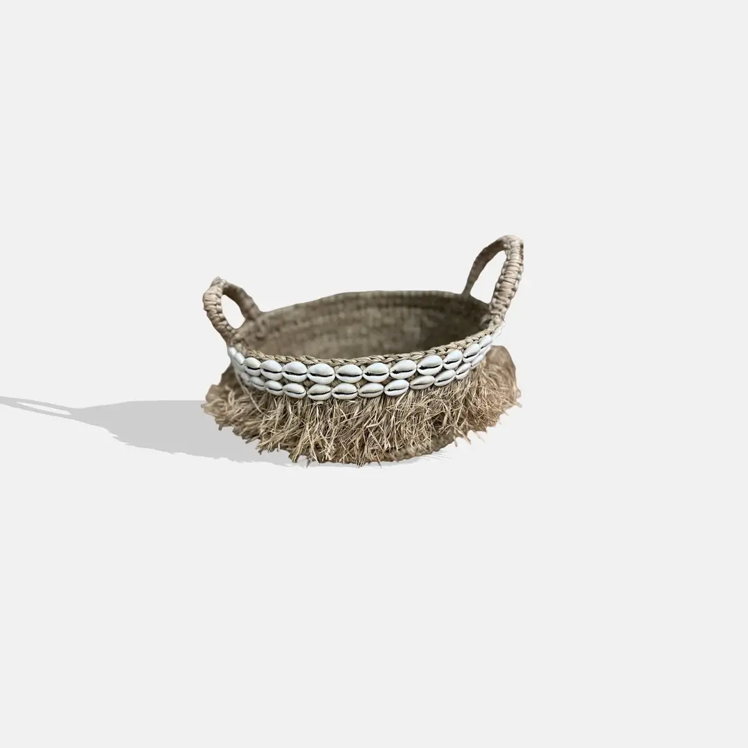 Raffia Basket with shells