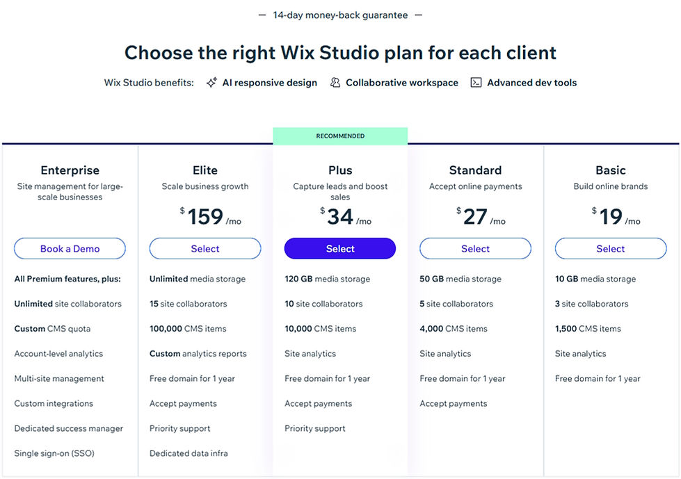 מסלולי Wix Studio