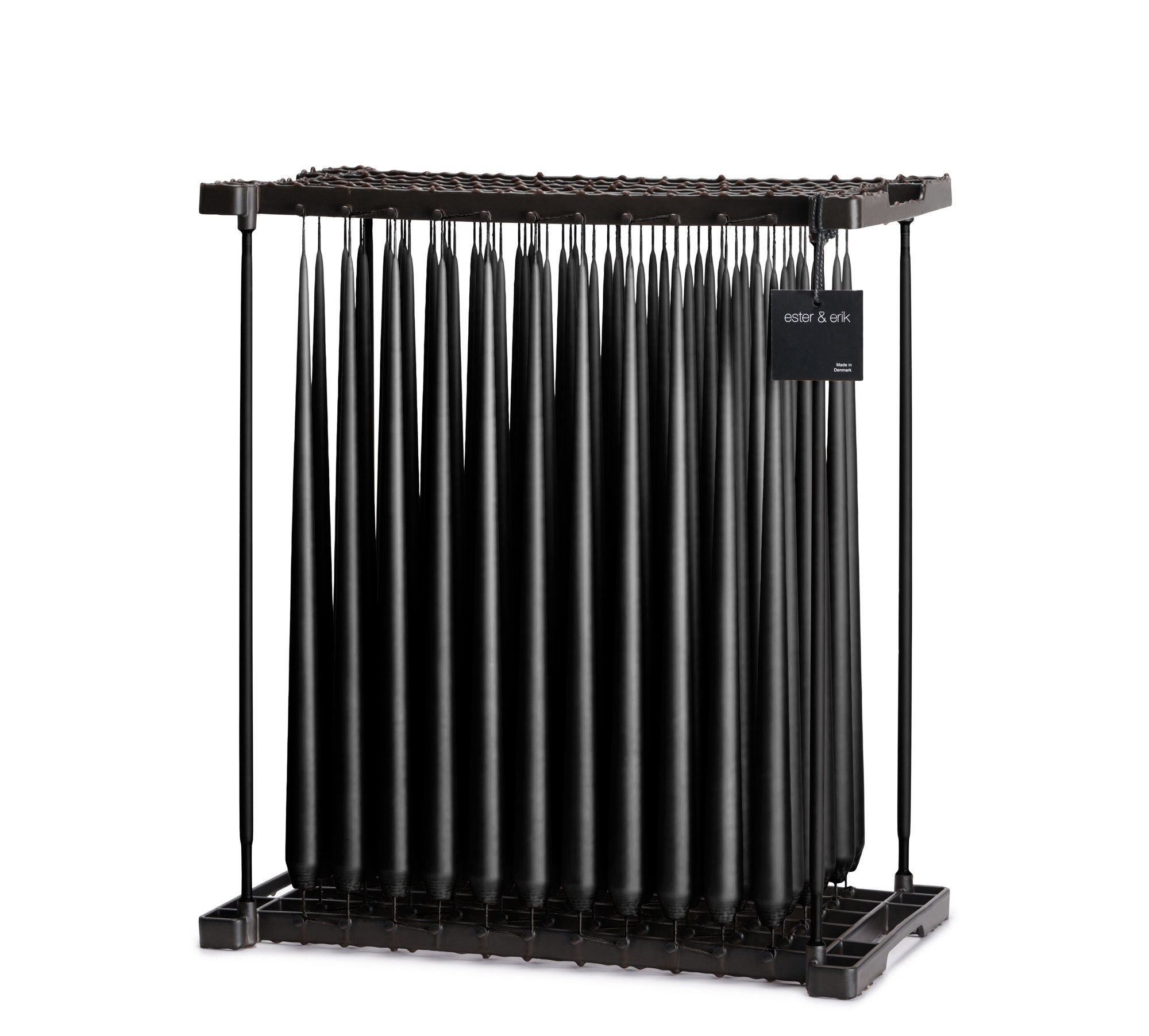 Ester & Erik Raw Black Taper Candle 75 - 42cm - Matt - UK stockist