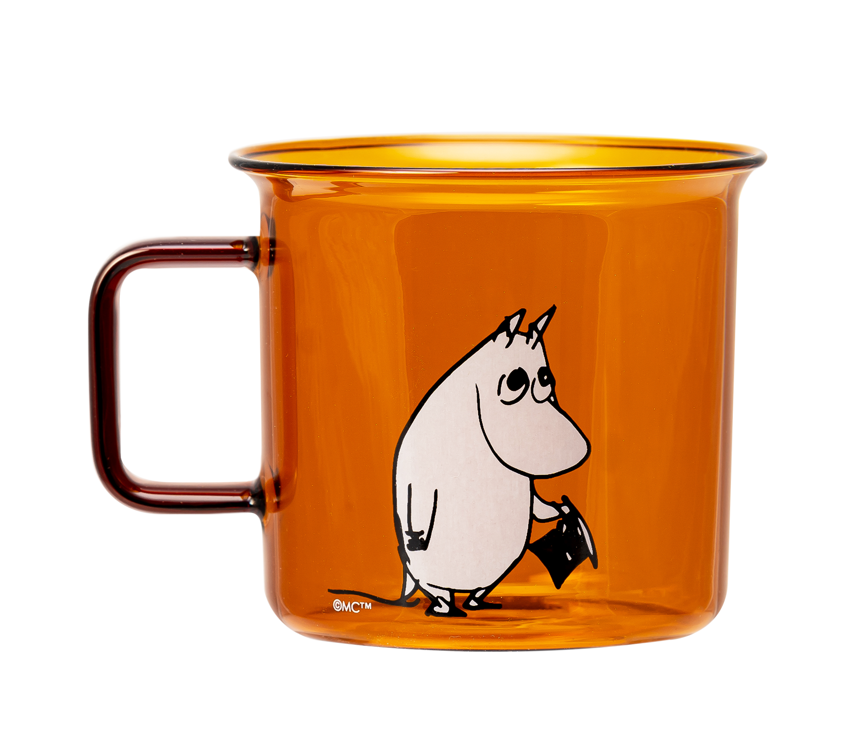 Moomin - Glass Mug - Moominpappa - Amber - UK shop