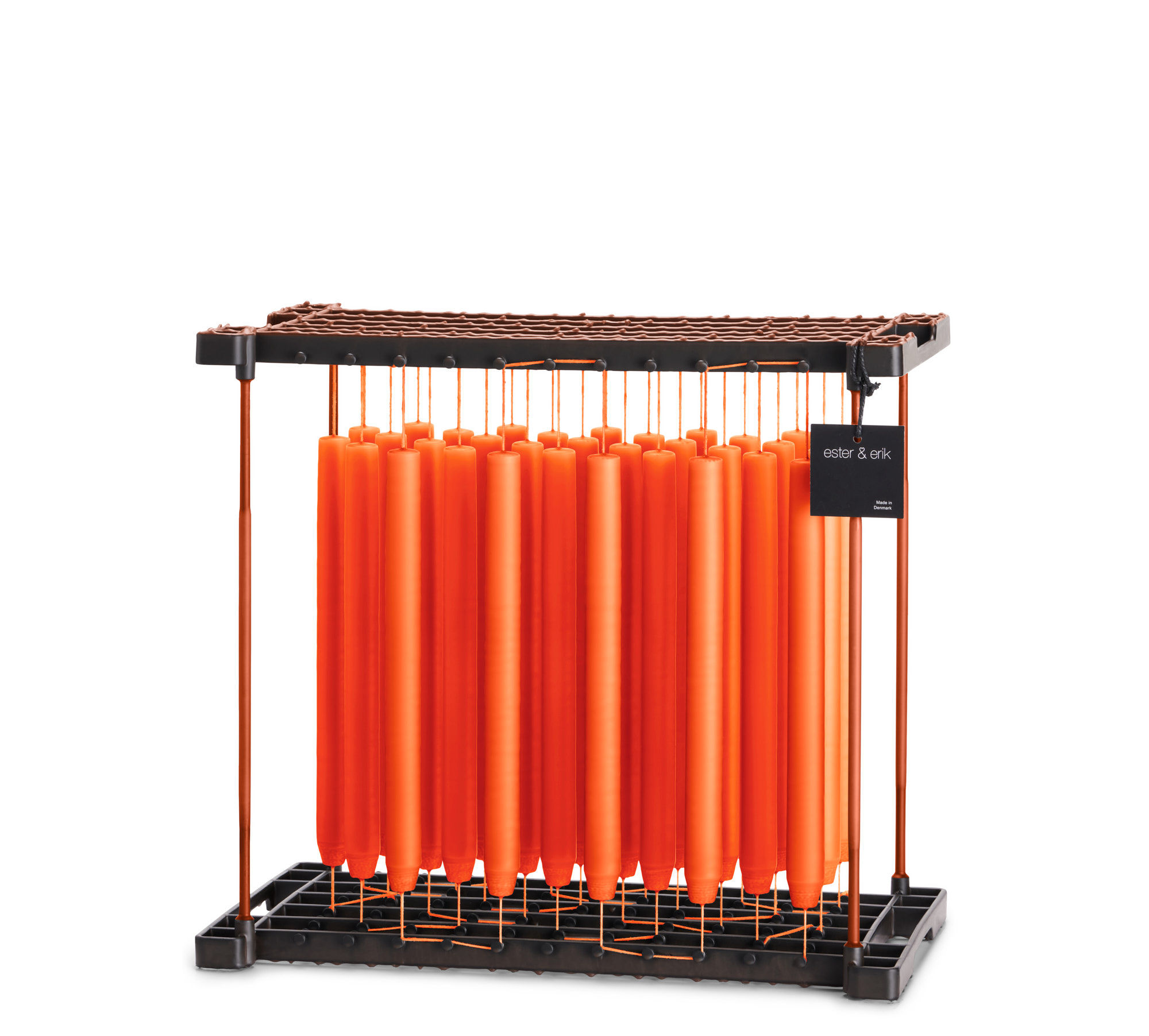 Ester & Erik Vivid Orange Cylindrical Candle 16/2 - Uk stockist